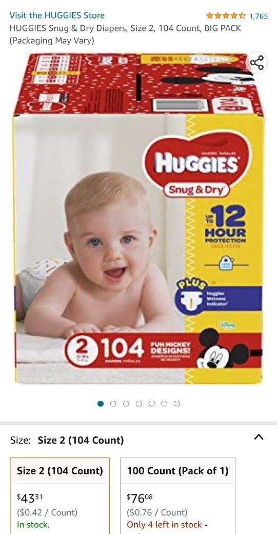 New Box Huggies  Snug & Dry Size 2 