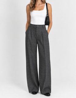 Zara Gray Plaid Wide-Leg Trousers