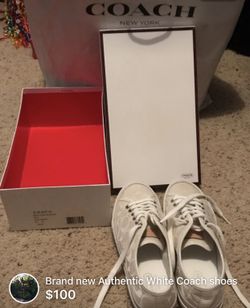 Brand new white Authentic Coach tennis shoes
