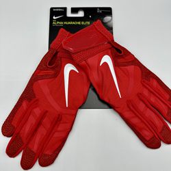 Nike Alpha Huarache Elite Baseball Batting Gloves Large Red White CV0720-606 NWT