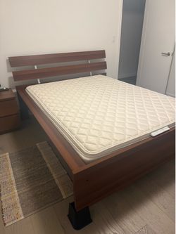 IKEA Queen Platform Bedframe (Dark Brown)