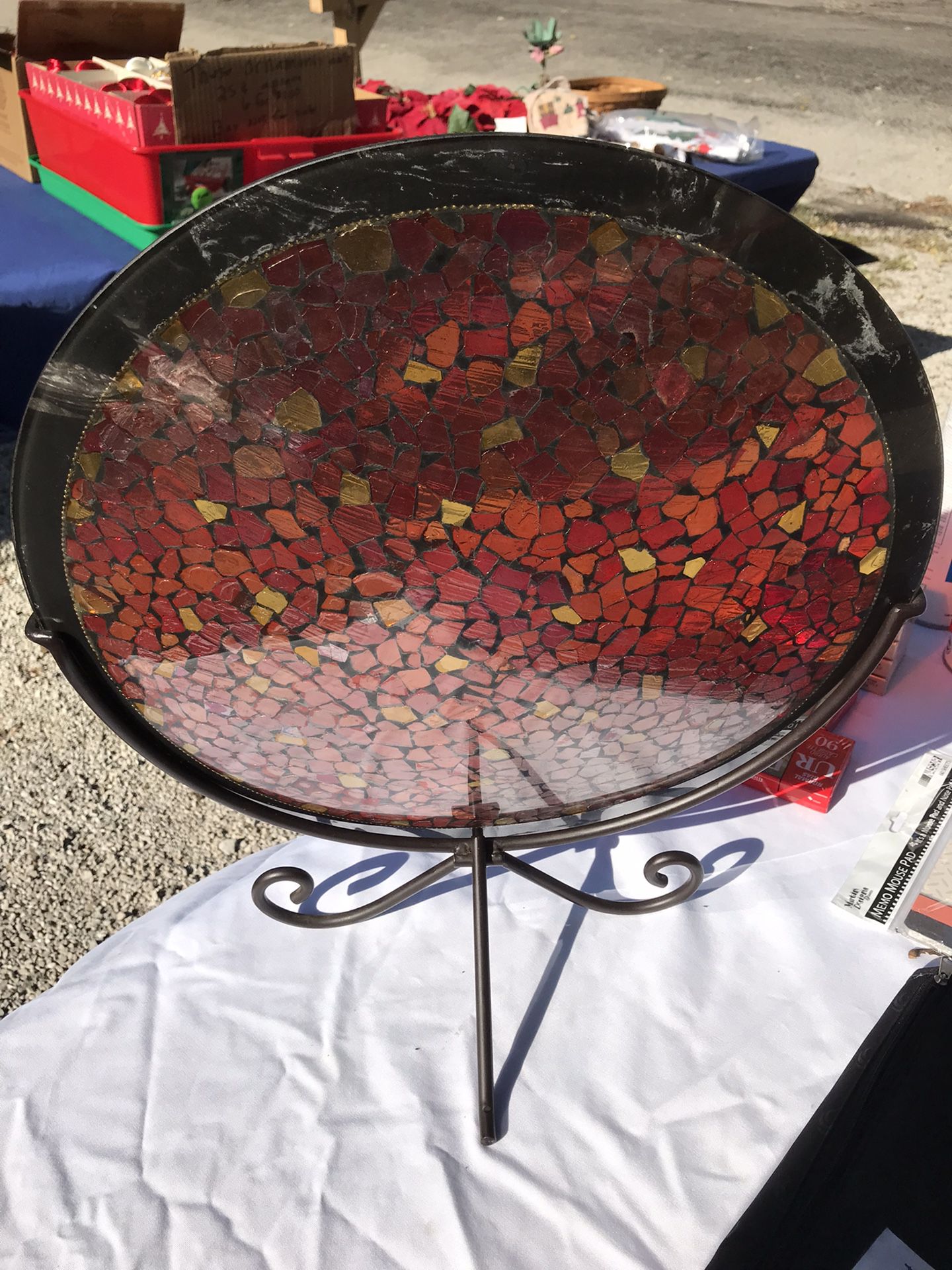Stain Glass Plate With Plate Stand