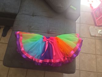Birthday party costume rainbow colorful skirt tutu girls kids