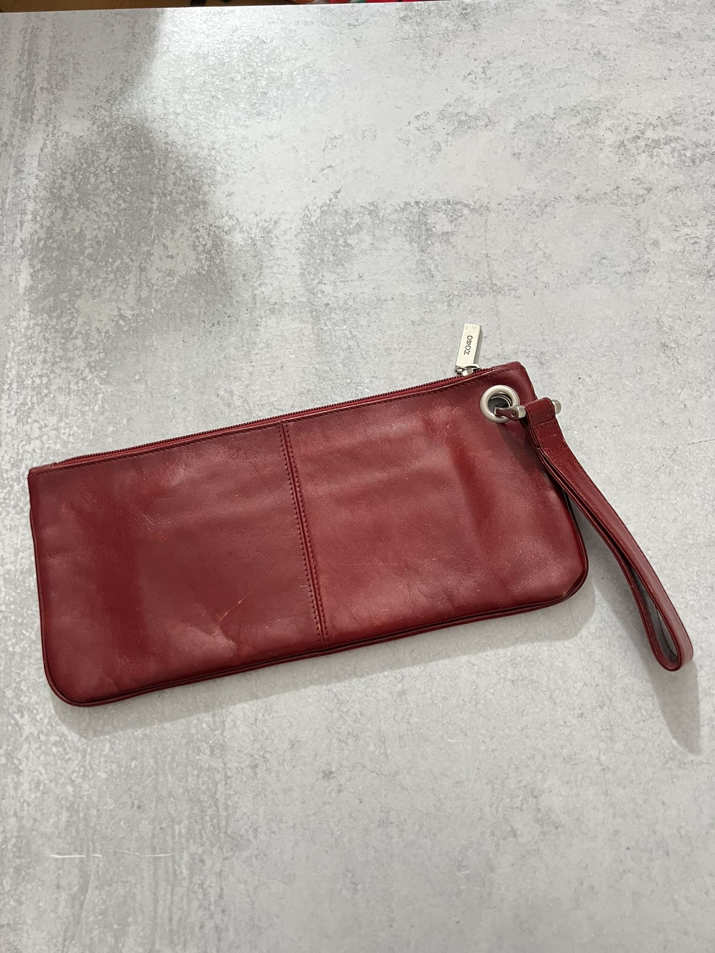 HOBO International Vida in GARNET Leather Wristlet Clutch Organizer