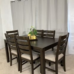 Ashley Furniture Modern Rustic Dining Table with 6 Chairs