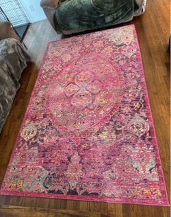 Pink boho rug