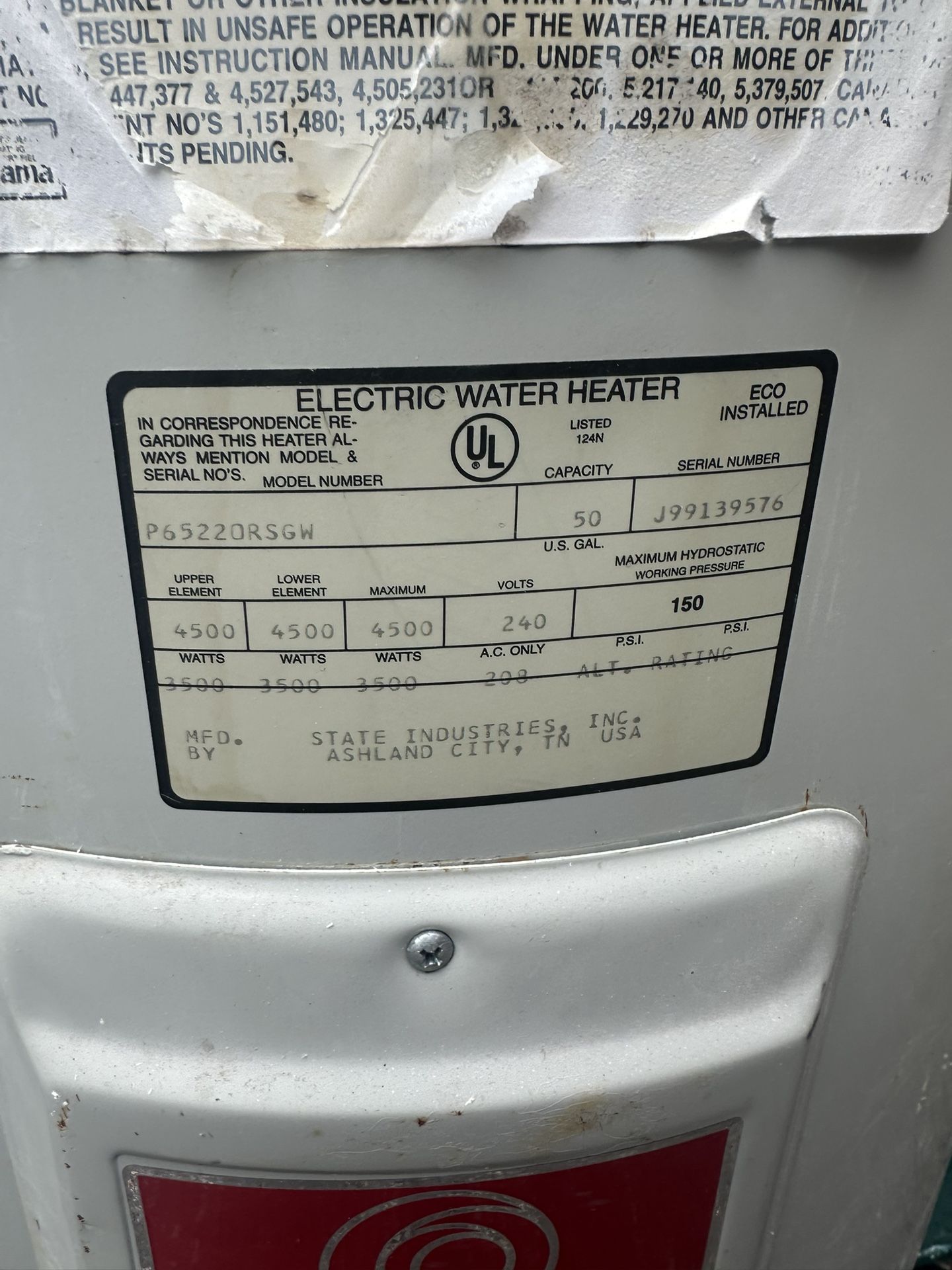 50 Gallon Water Heater