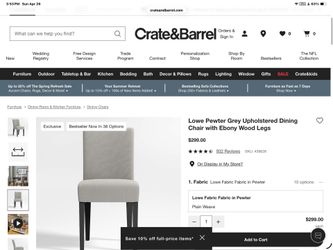 Crate & Barrel Lowe Cloth Chairs