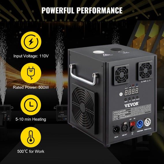 VEVOR 1pc 700W Large Cold Spark Firework Machine Stage Effect DMX Machine Party