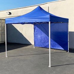 (NEW) $109 Heavy-Duty 10x10 FT Canopy with (1 Sidewall) Outdoor EZ PopUp Party Tent Patio Shelter w/ Carry Bag
