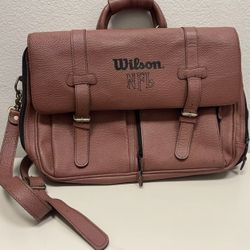 Wilson NFL Football Leather Brown Messenger Bag 