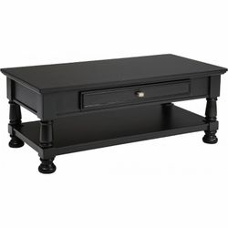 Black Wood Coffee Table with Drawer