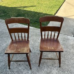 2 Brown Dining Chairs