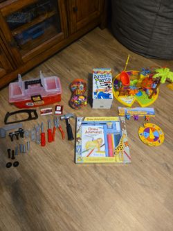 TOY TOOL BOX , GAMES, DRAWING KIT