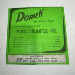 Domeli 6 Custom Music Strings Mandolin Bright Bronze Wrap - Loop Ends