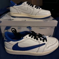 Jordan 1 Low Fragment X Travis Scott Sail Military Blue