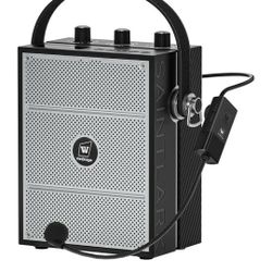 40W S98 Wireless Voice Amplifier Portable Bluetooth 5.3 PA System with UHF Wireless Mic Headset and Belt, Megaphone Speaker and Microphone Set for Tea