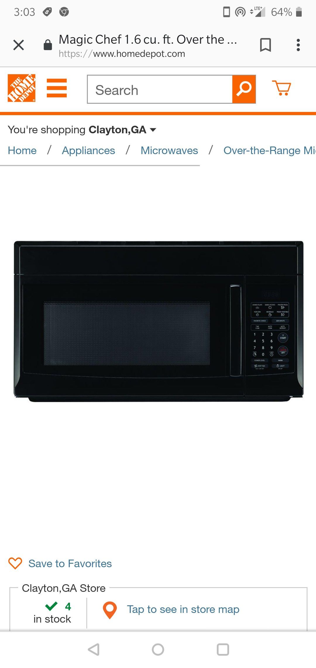 Black wall mount microwave oven new 4 months