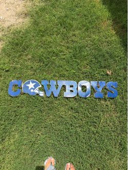 Vintage Metal Dallas Cowboys Wall Sign – Hand Welded Rustic Man Cave Decor