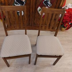 Set Of Two FOLDING Solid Wood Chairs 