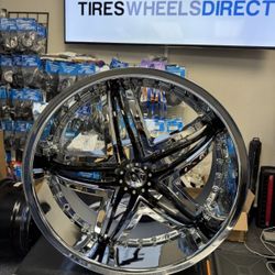 (4) 20" Gianna Diablo Wheels Blitz Chrome with Black Inserts 20x9.5 6x135 Ford