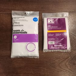 New 3 Pillow Protectors - Room Essentials White Microfiber Cover Standard/Queen 20" x 28"