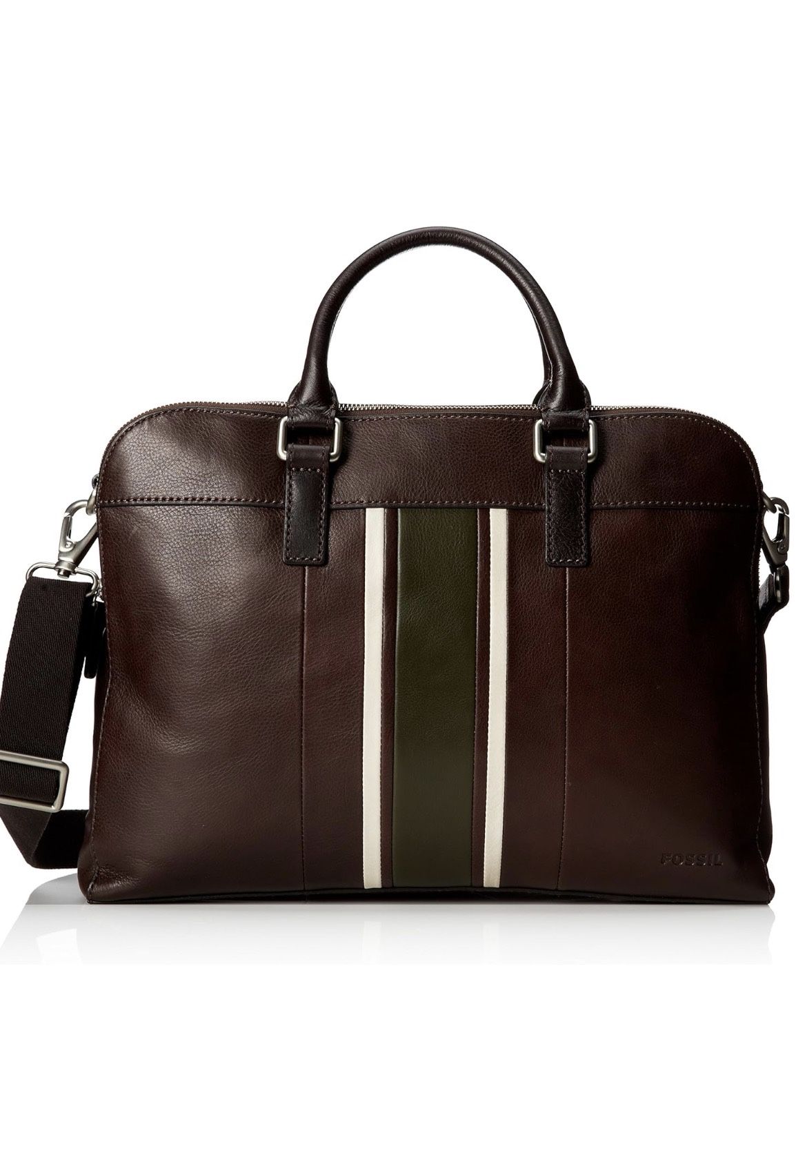 Fossil Leather Dark Brown Messenger Bag (MBG(contact info removed))