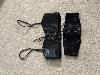 Black Lace-Up Corset Waist Belts Set
