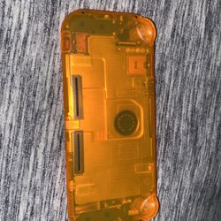 Nintendo Switch Lite Clear Orange Shell Custom Made With Charger