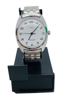 Vintage 1970s Timex Viscount Automatic Stainless Steel Men's Watch.