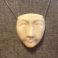 Ceramic Face Mask Pendant Hallmark 1928