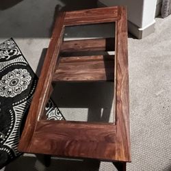 Wooden Coffee Table Glass Top $90