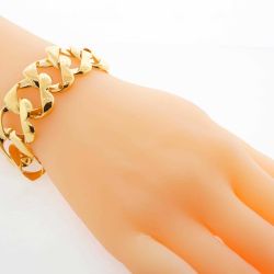 Authentic Tiffany & Co Very Heavy 18K Yellow Gold Hearts Bracelet #23232