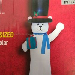 9ft Giant Sized LED Polar Bear, Inflatable Polar Bear, Airblown Polar Bear, Christmas Decorations, Christmas Decor, Christmas Stuff