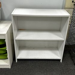 2 Almost Identical Wooden White Shelves 