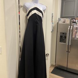 Holiday Fancy Black And White Dress 