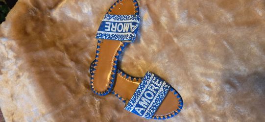 AMORE Beaded Slide Sandals