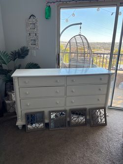 White 8-Drawer Double Dresser
