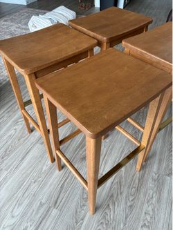 Plank + Beam Pecan Wood Bar Stools