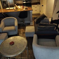 Barrel Chairs With Ottoman