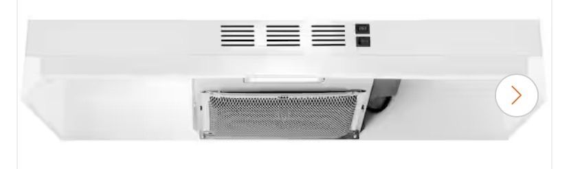 24 In. White  Convertible Under cabinet Range Hood
