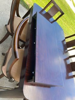 Legacy Classic Furniture Dining Table Set, six chairs plus extension leaf.