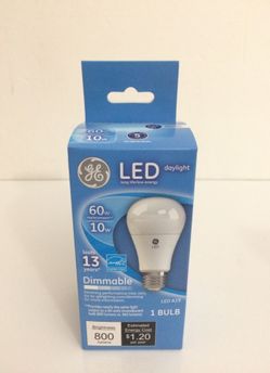 GE LED Daylight Bulb Dimmable 60W output/10W input