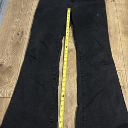 Fashion Nova Jeans Juniors Size 13 /31 Black Bell Bottom Flare Leg High Rise