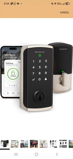 Kwikset Halo Select Smart Lock Keyless Entry Door Lock Wi-Fi and Matter Enabled Deadbolt No Hub Needed, Geofence Auto-Unlock, Grade AAA Certified, Eas