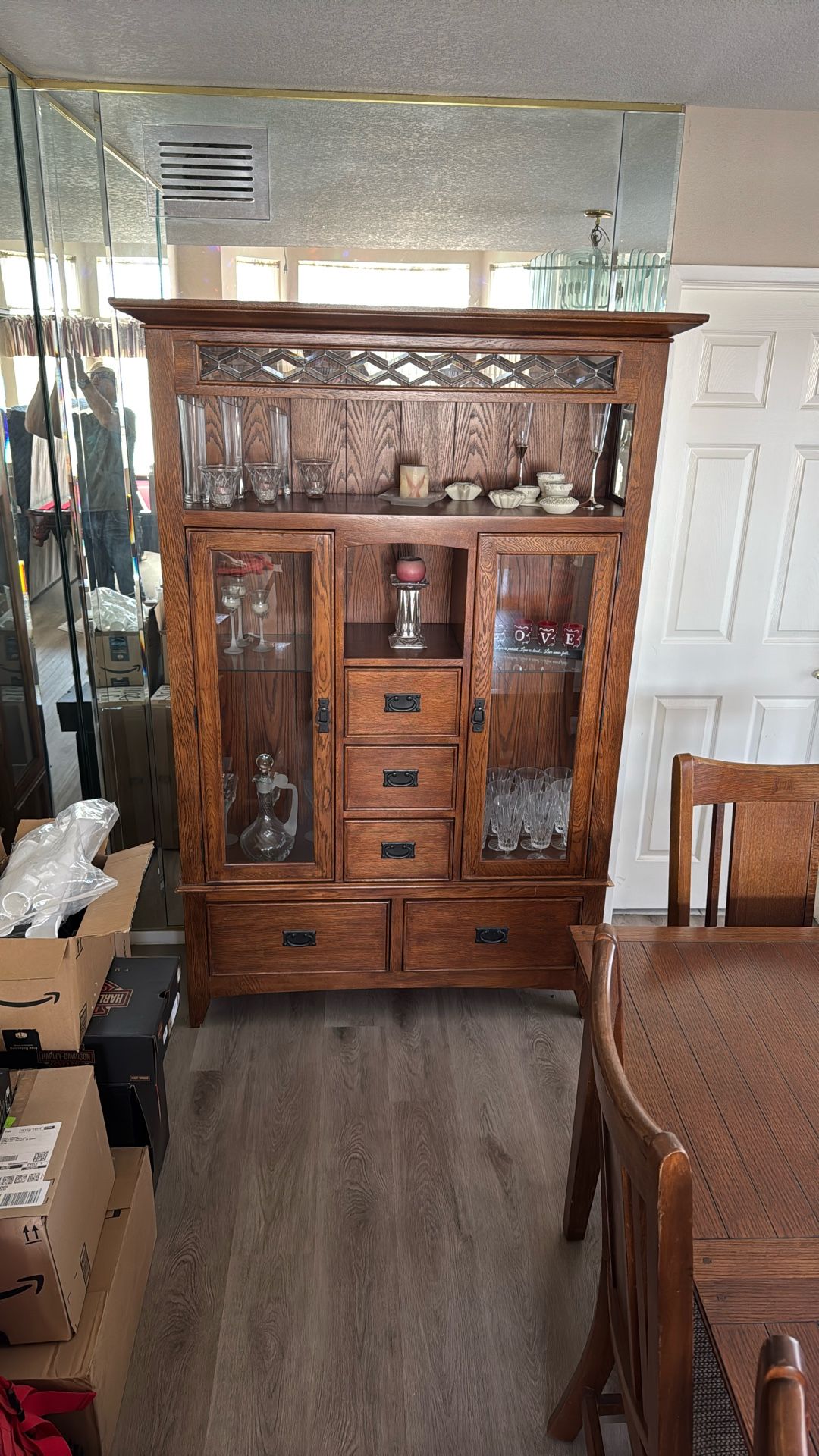 Solid Oak China Cabinet