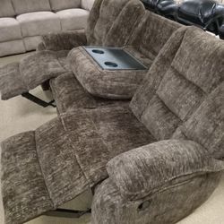 Cozy Stylish Reclining Theater Couch With Cupholders 