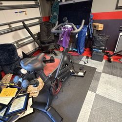Peloton Bike + with weights and mat
