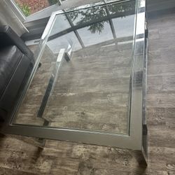 Glass Chrome Coffee Table 