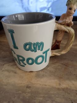 DisneyParks Exclusive - Ceramic Coffee Mug with Spoon - I Am Groot, white, brown, green